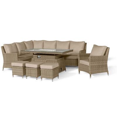 Maze - Winchester Corner Rattan Dining Set with Fire Pit Rising Table and Armchair product image