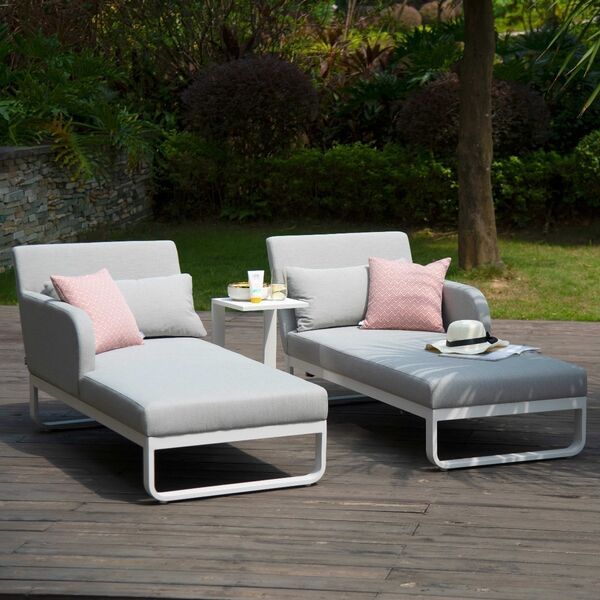 Maze - Outdoor Fabric Unity Double Sunlounger - Lead Chine product image