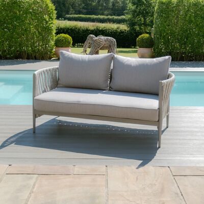 Maze - Milan Rope Weave 2 Seat Sofa Set with Rectangular Coffee Table - Cool Linen product image