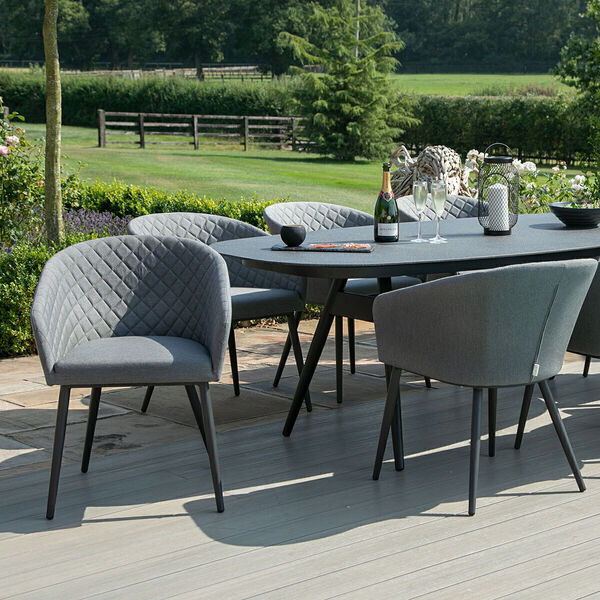 Maze - Outdoor Fabric Ambition 8 Seat Oval Dining Set - Flanelle product image