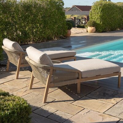 Maze - Martinique Rope Weave Double Sunlounger Set with Round Coffee Table product image