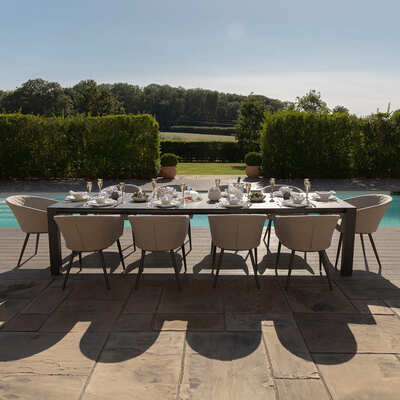 Maze - Outdoor Fabric Ambition 6-10 Seat Extending Dining Set - Oatmeal product image