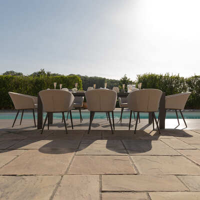 Maze - Outdoor Fabric Ambition 6-10 Seat Extending Dining Set - Oatmeal product image