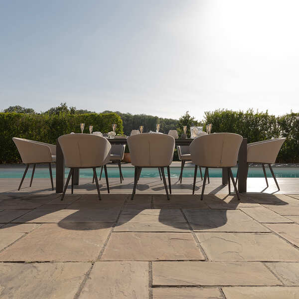 Maze - Outdoor Fabric Ambition 6-10 Seat Extending Dining Set - Oatmeal product image