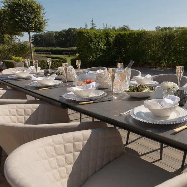 Maze - Outdoor Fabric Ambition 6-10 Seat Extending Dining Set - Oatmeal product image