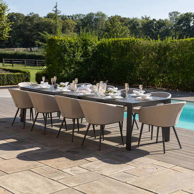 Maze - Outdoor Fabric Ambition 6-10 Seat Extending Dining Set - Oatmeal product image