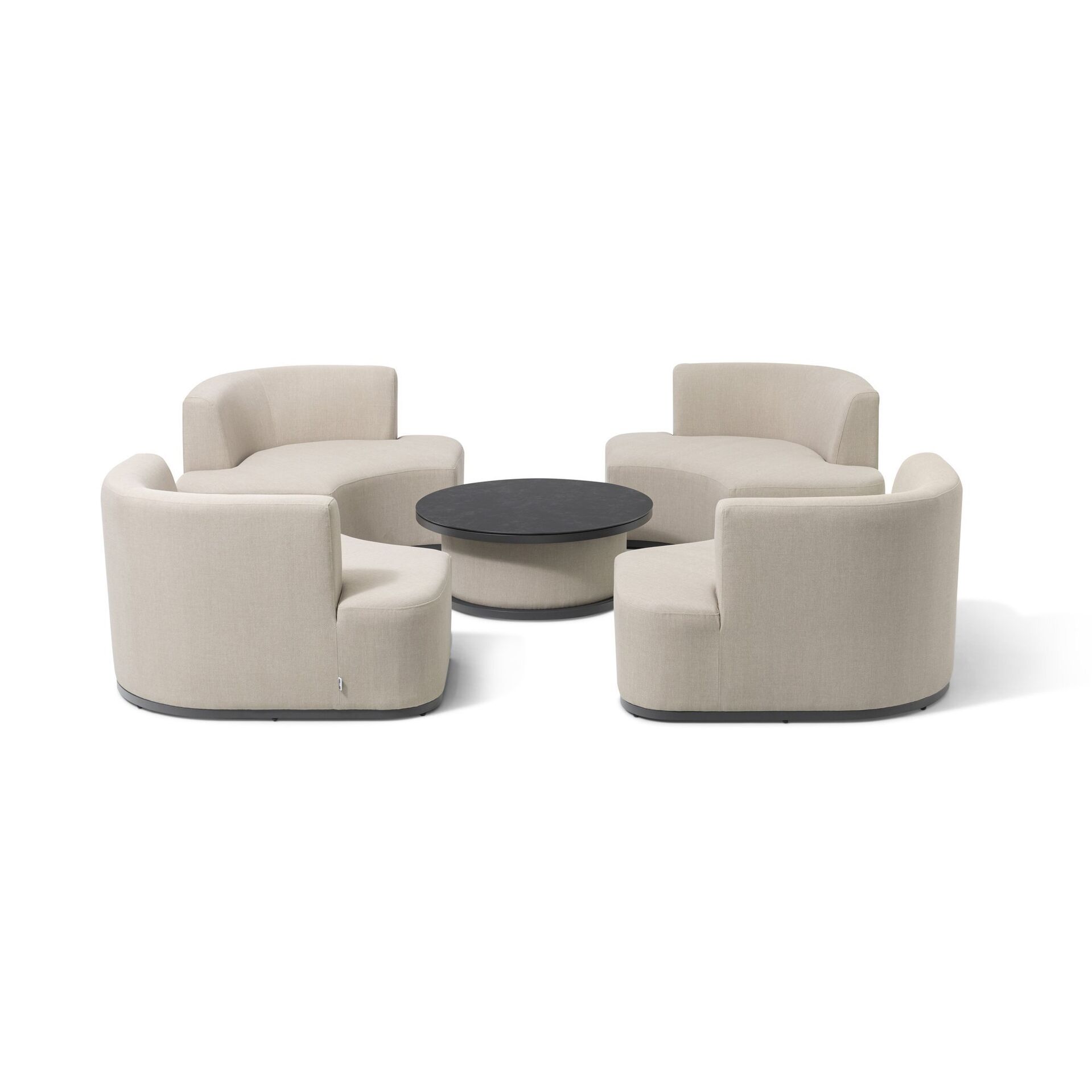 Maze - Outdoor Fabric Snug Lifestyle Suite with Rising Table - Oatmeal product image