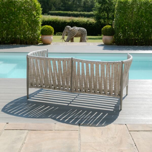 Maze - Milan Rope Weave 2 Seat Sofa Set with Rectangular Coffee Table - Cool Linen product image
