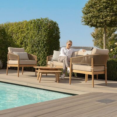 Maze - Porto Rope Weave 2 Seat Sofa Set with Pair of Round Coffee Tables & Armchairs product image