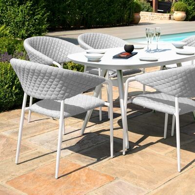 Maze - Outdoor Fabric Pebble 6 Seat Oval Dining Set - Lead Chine product image