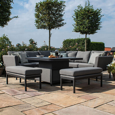 Maze - Outdoor Fabric Pulse Deluxe Square Corner Dining Set with Rising Table - Flanelle product image