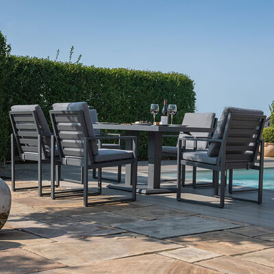 Maze - Amalfi 6 Seat Rectangular Aluminium Dining Set with Rising Table - Grey product image
