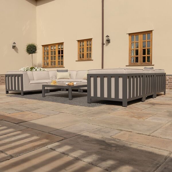 Maze - Outdoor Fabric Ibiza U Shape Sofa Set with Square Coffee Table - Oatmeal product image