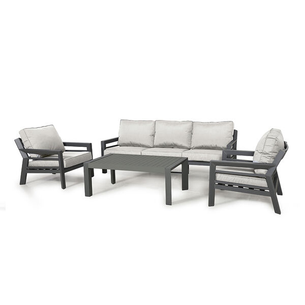 Maze - New York 3 Seat Aluminium Sofa Set - Dove Grey product image