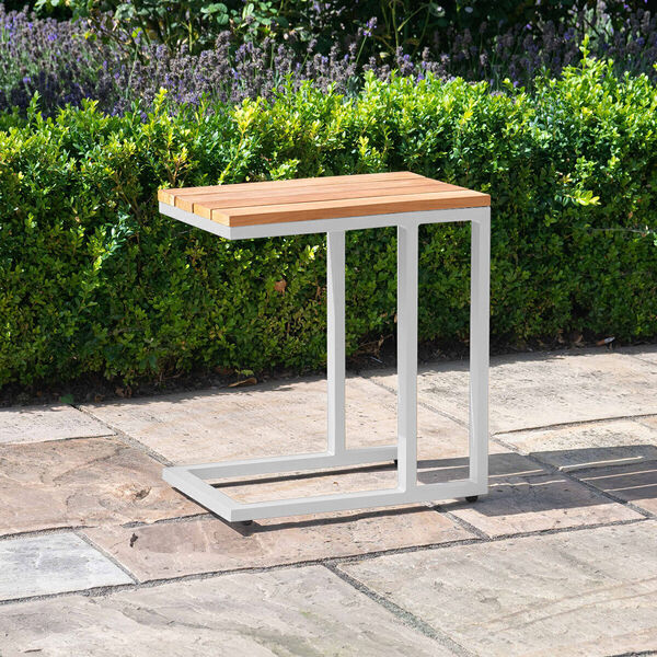 Maze - Oslo Teak Top U-Shaped Side Table - White product image