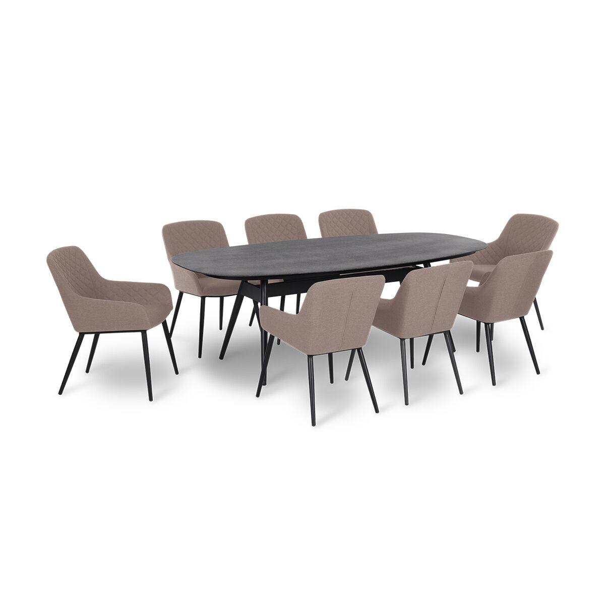 Maze - Outdoor Fabric Zest 8 Seat Oval Dining Set - Taupe product image