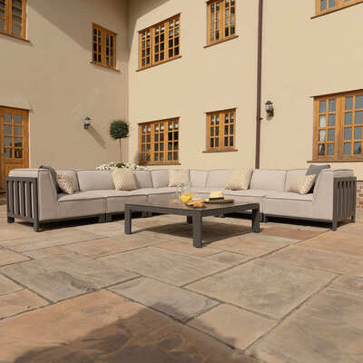 Maze - Outdoor Fabric Ibiza Large Corner Sofa Set with Square Coffee Table - Oatmeal product image