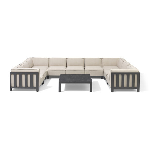 Maze - Outdoor Fabric Ibiza U Shape Sofa Set with Square Coffee Table - Oatmeal product image
