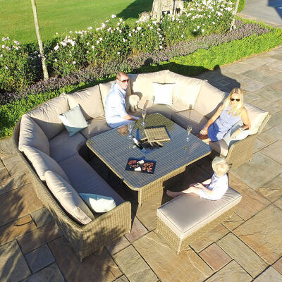 Maze - Winchester Royal U-Shaped Rattan Sofa Set with Rising Table product image