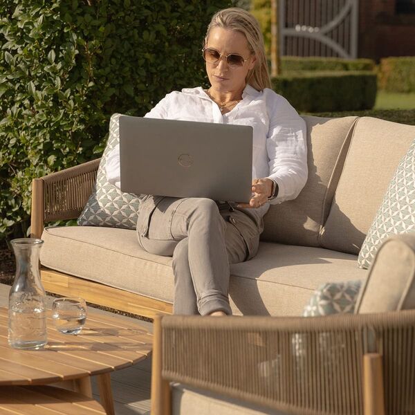 Maze - Porto Rope Weave 2 Seat Sofa Set with Pair of Round Coffee Tables & Armchairs product image
