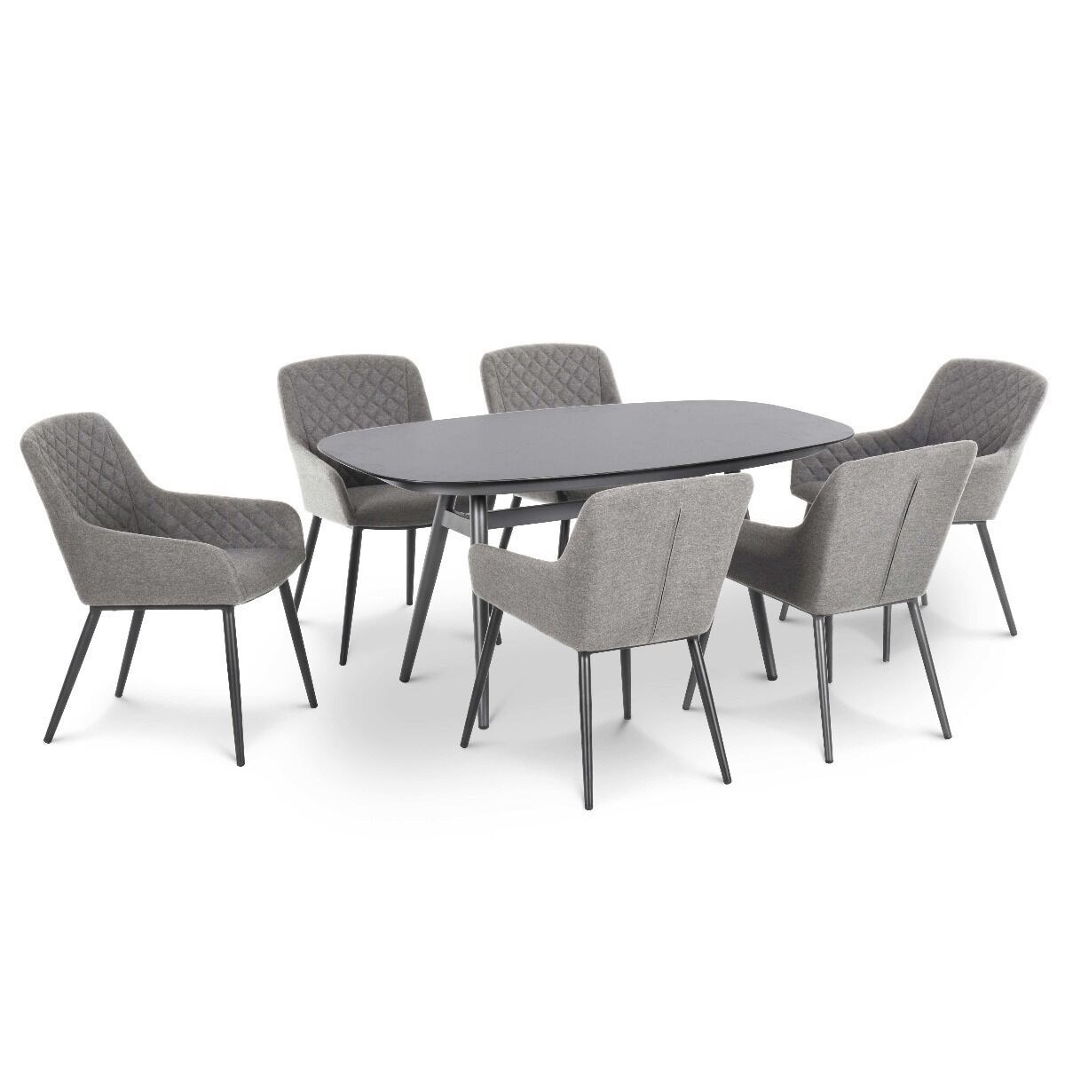 Maze - Outdoor Fabric Zest 6 Seat Oval Dining Set - Flanelle product image