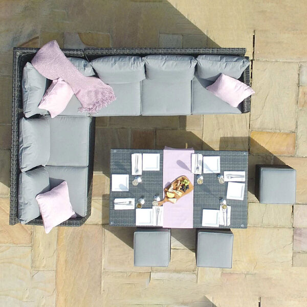 Maze - Kingston Corner Rattan Sofa Dining Set with Rising Table - Grey product image