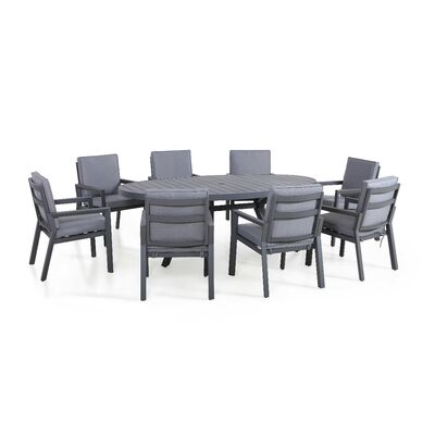 Maze - New York 8 Seat Oval Aluminium Dining Set - Grey product image