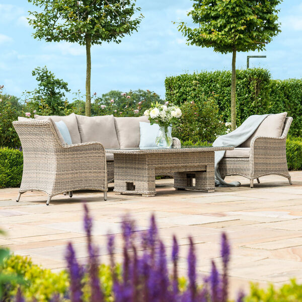 Maze - Cotswold 3 Seat Sofa Rattan Dining Set with Rising Table & Footstools product image