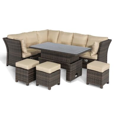 Maze - Henley Rattan Corner Dining Set with Rising Table - Brown product image