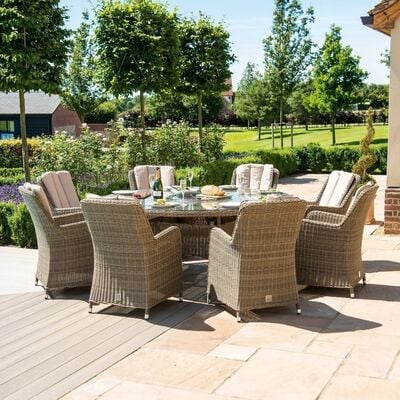 Maze - Winchester Venice 8 Seat Round Rattan Fire Pit Dining Set with Lazy Susan product image