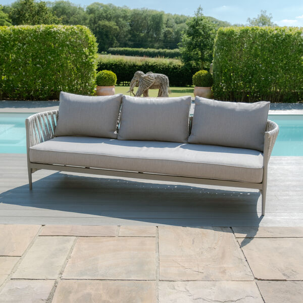 Maze - Milan Rope Weave 3 Seat Sofa Set with Rectangular Coffee Table - Cool Linen product image