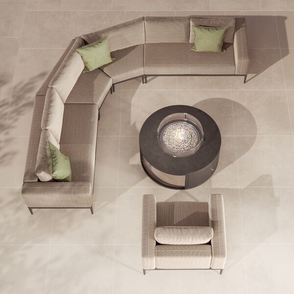 Maze - Eve Grande Corner Sofa Group with Round Fire Pit Coffee Table & 2 Armchairs - Oatmeal product image