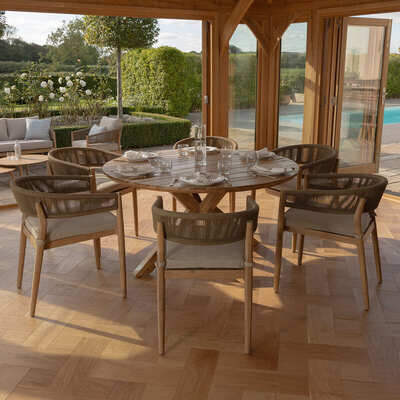 Maze - Porto Rope Weave 6 Seat Round Dining Set product image