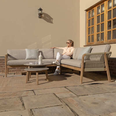 Maze - Martinique Rope Weave Corner Sofa Set with 2 Round Coffee Tables product image