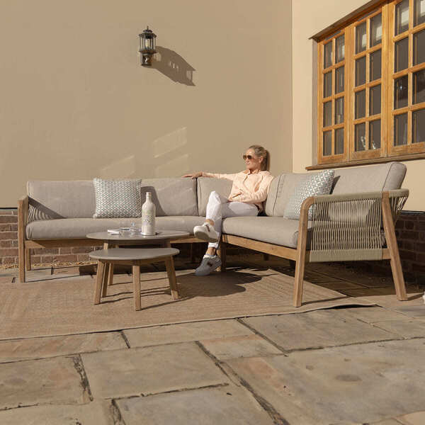 Maze - Martinique Rope Weave Corner Sofa Set with 2 Round Coffee Tables product image
