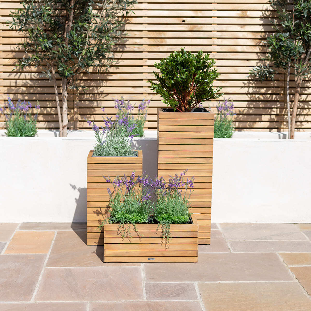 Maze - Bali Large Planter with Metal Liner - Acacia Wood product image