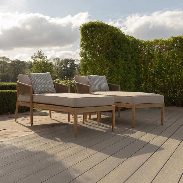 Maze - Porto Rope Weave Double Sunlounger Set with Small Round Coffee Table product image