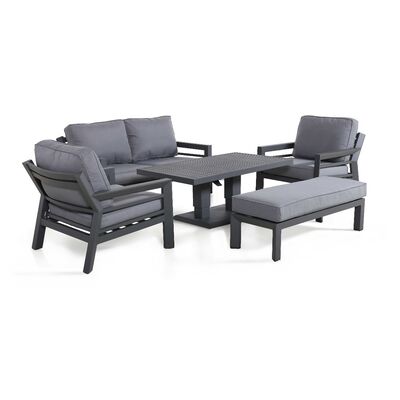 Maze - New York 2 Seat Aluminium Sofa Set with Rising Table - Grey product image
