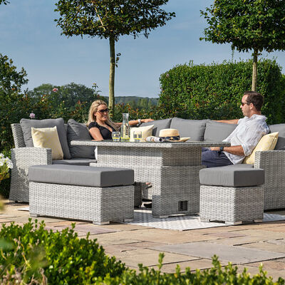 Maze - Ascot Rectangular Rattan Corner Dining Set with Rising Table & Weatherproof Cushions product image