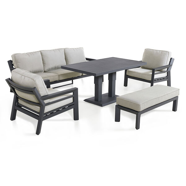 Maze - New York 3 Seat Sofa Aluminium Sofa Set with Rising Table - Dove Grey product image