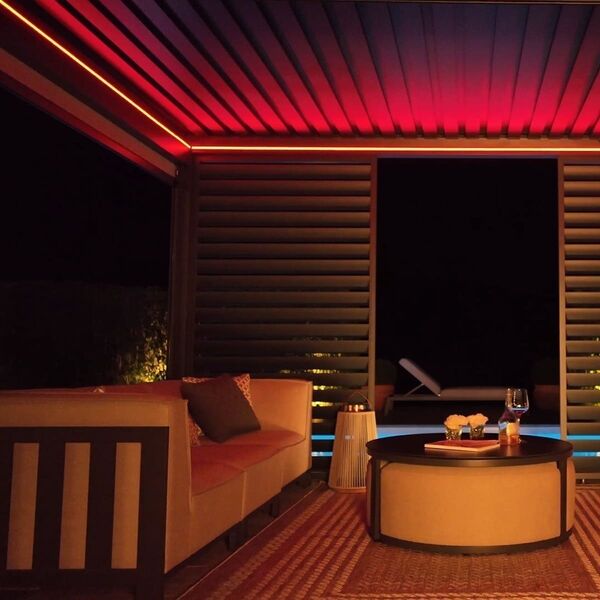 Maze Eden - 3m x 4m Aluminium Metal Outdoor Garden Pergola with LED Lights & Motorised Roof (Customise with Blinds or Louvres) product image
