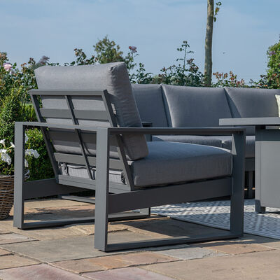 Maze - Amalfi 3 Seat Aluminium Sofa Set with Fire Pit Table plus Armchairs & Footstools - Grey product image