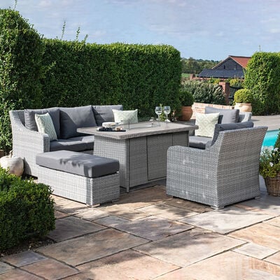 Maze - Ascot 3 Seat Rattan Sofa Dining Set with Fire Pit Table & Weatherproof Cushions product image