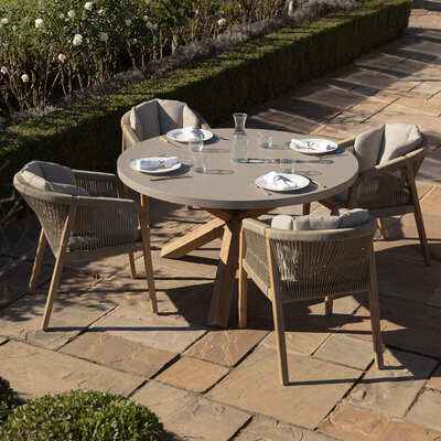 Maze - Martinique Rope Weave 4 Seat Round Dining Set product image