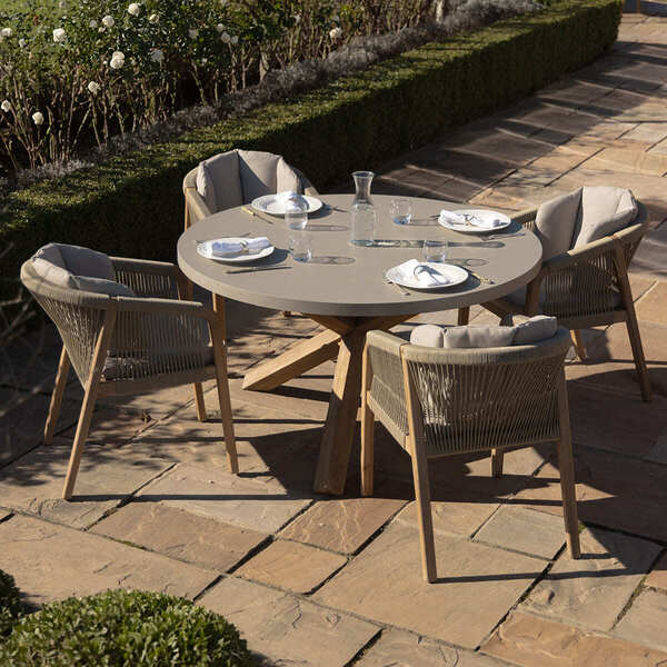 Maze - Martinique Rope Weave 4 Seat Round Dining Set product image