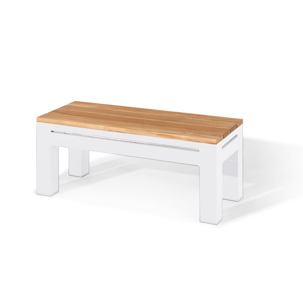 Maze - Oslo Teak Top Small Rectangular Side Table - White product image