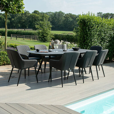 Maze - Outdoor Fabric Zest 8 Seat Oval Dining Set - Charcoal product image