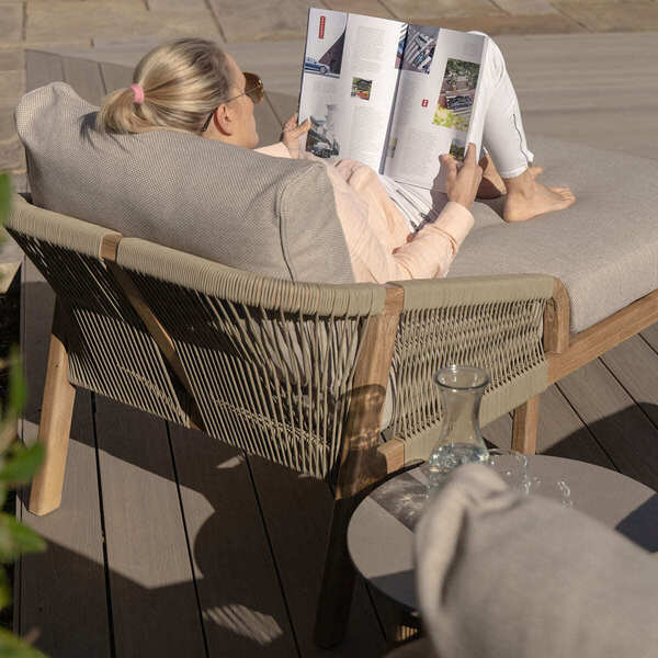 Maze - Martinique Rope Weave Double Sunlounger Set with Round Coffee Table product image