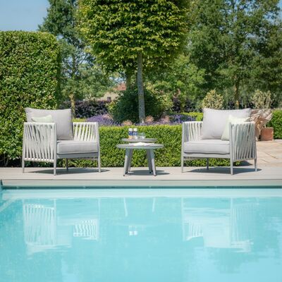 Maze - Milan Rope Weave Lounge Set with 2 Round Coffee Tables - Cool Linen product image