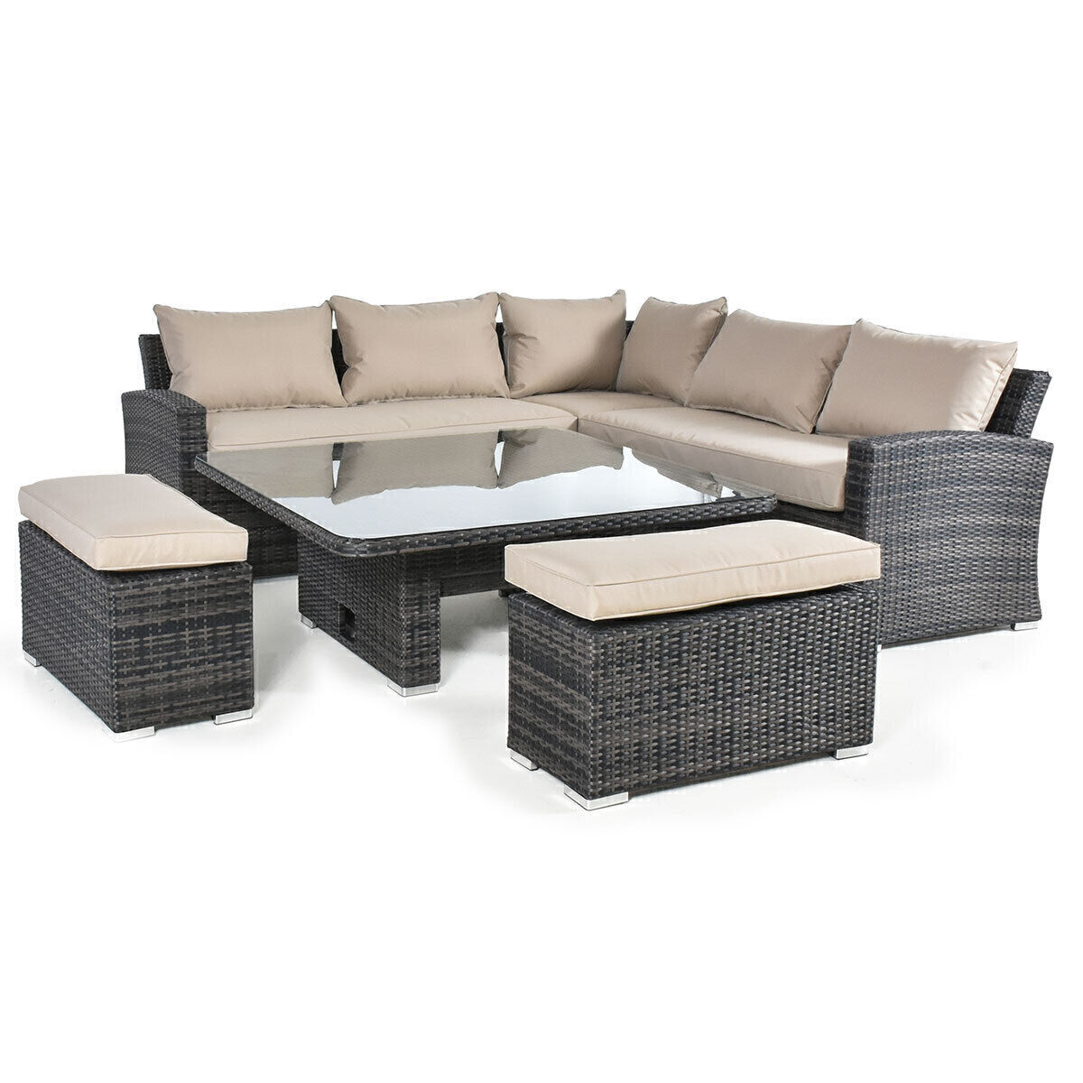 Maze - Deluxe Kingston Rattan Corner Dining Set with Rising Table - Brown product image
